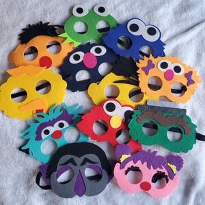 Sesame Street Costume Felt Party Mask 12 Count Rosita Count Elmo Bert Ernie MORE